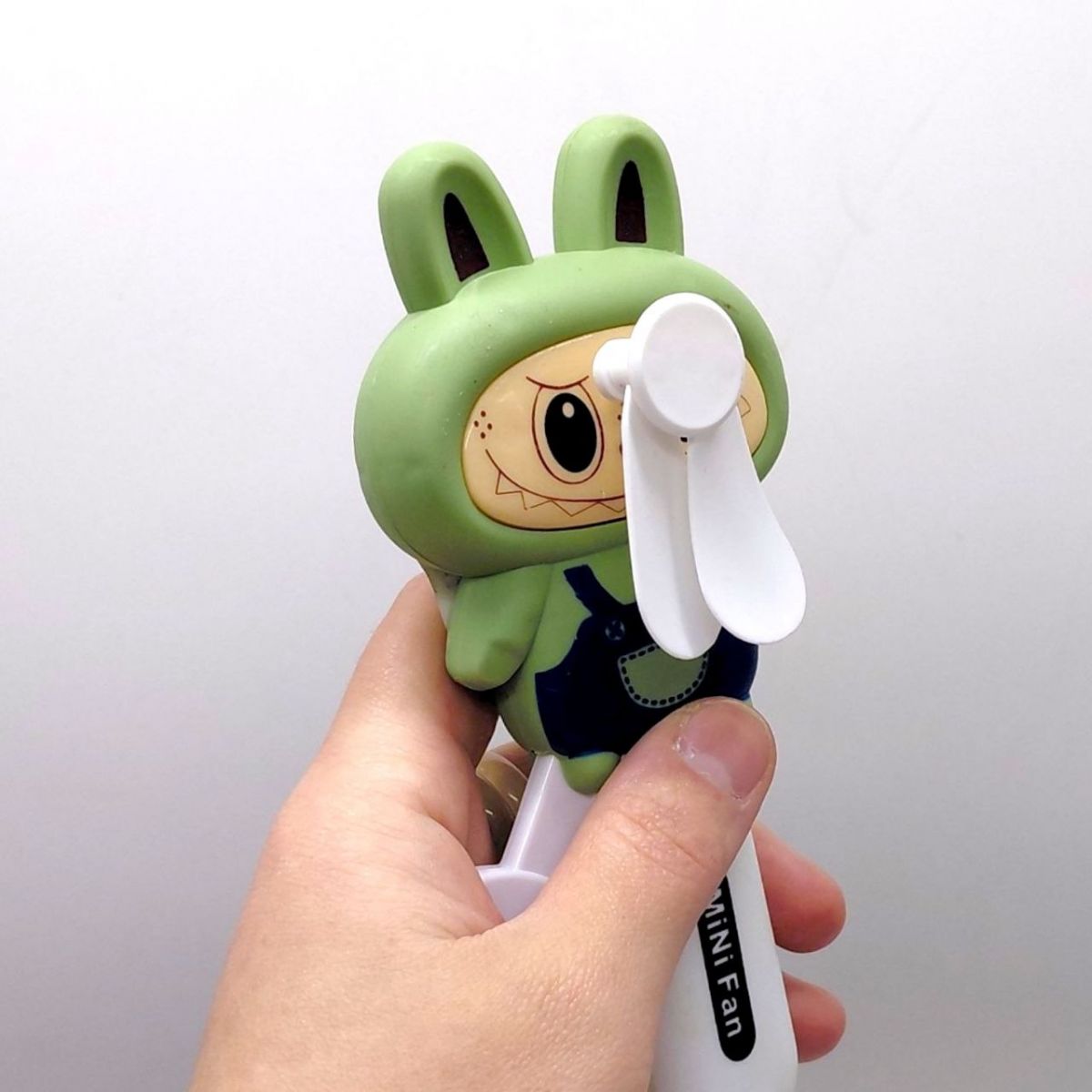 Игрушка.  Вентилятор ручной "Лабубу" (Персиковый)  фото 3