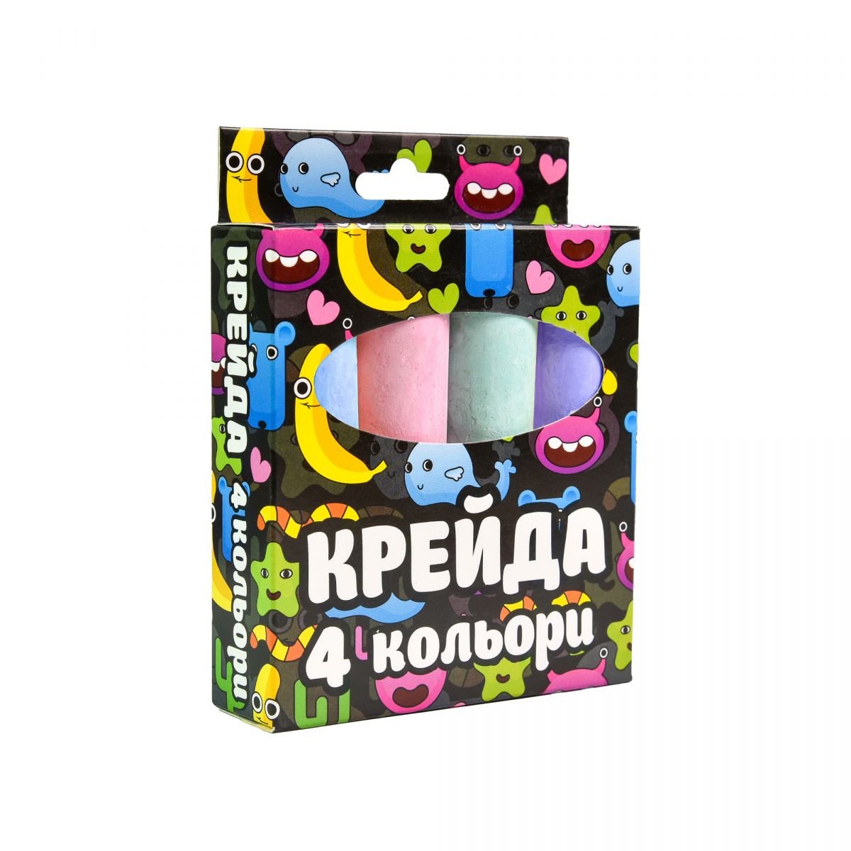 Крейда Велика кругла - 4 штуки, різнокольорова  фото 3