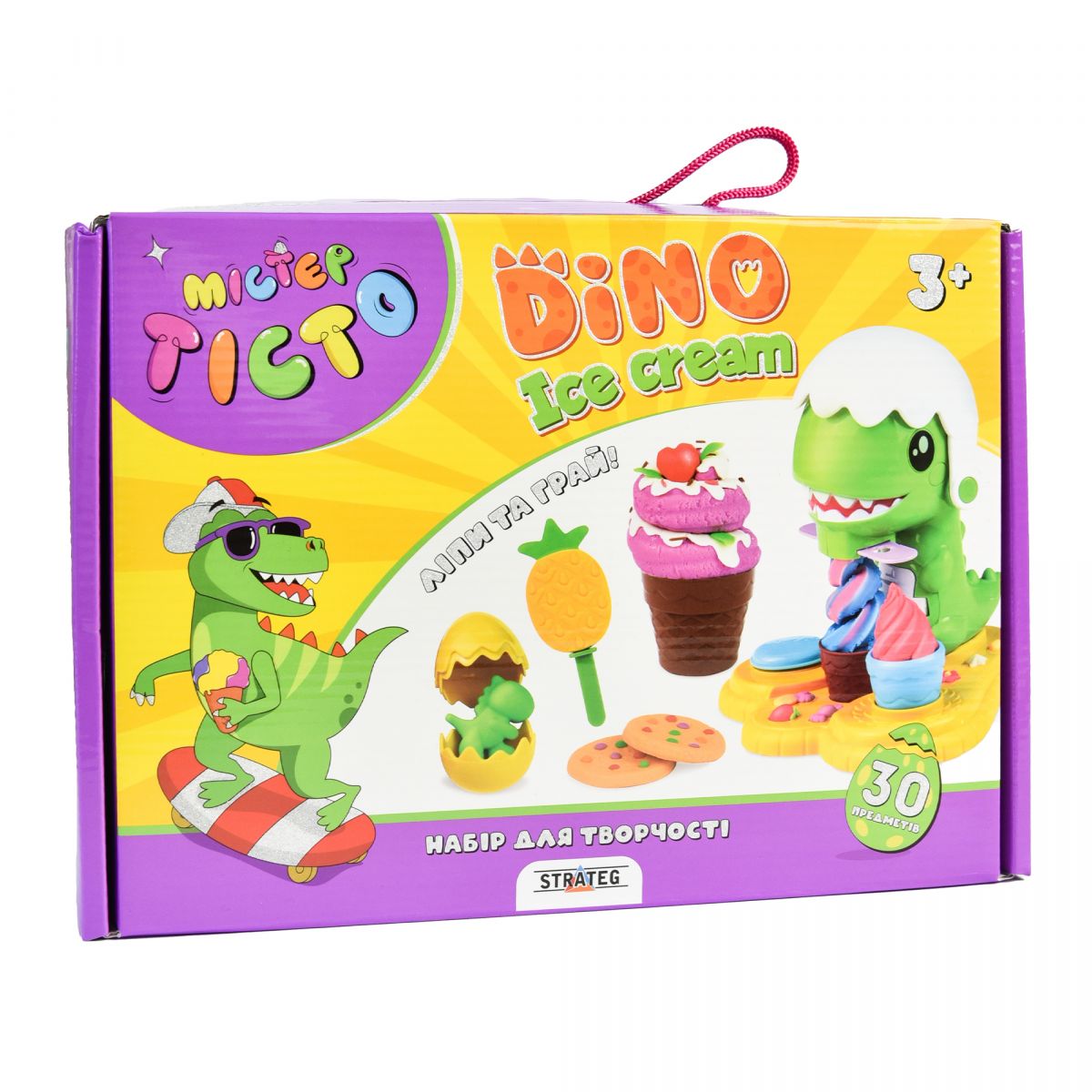Набір для творчості "Містер тісто.  Dino Ice Cream" українською мовою  фото 3