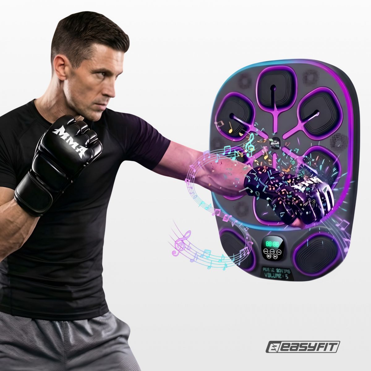 Настенный боксерский тренажер  EasyFit с апперкотами (музыкальный бокс)  фото 3