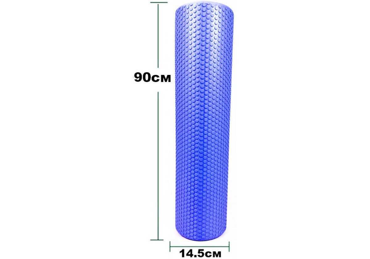 Масажний ролик EasyFit Foam Roller 90 см Синій  фото 3