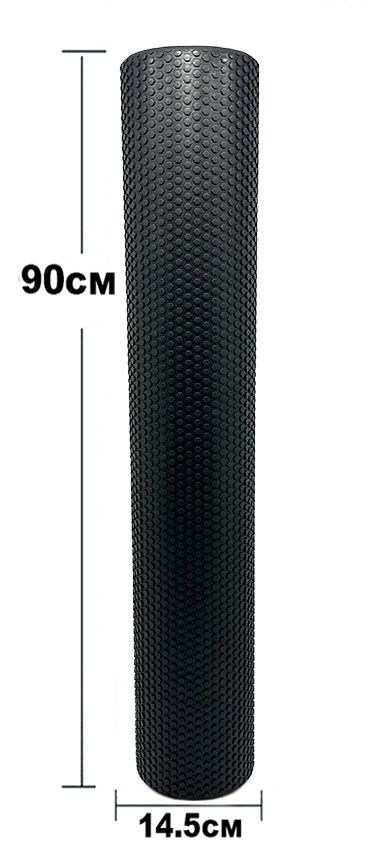Масажний ролик EasyFit Foam Roller 90 см Чорний  фото 3