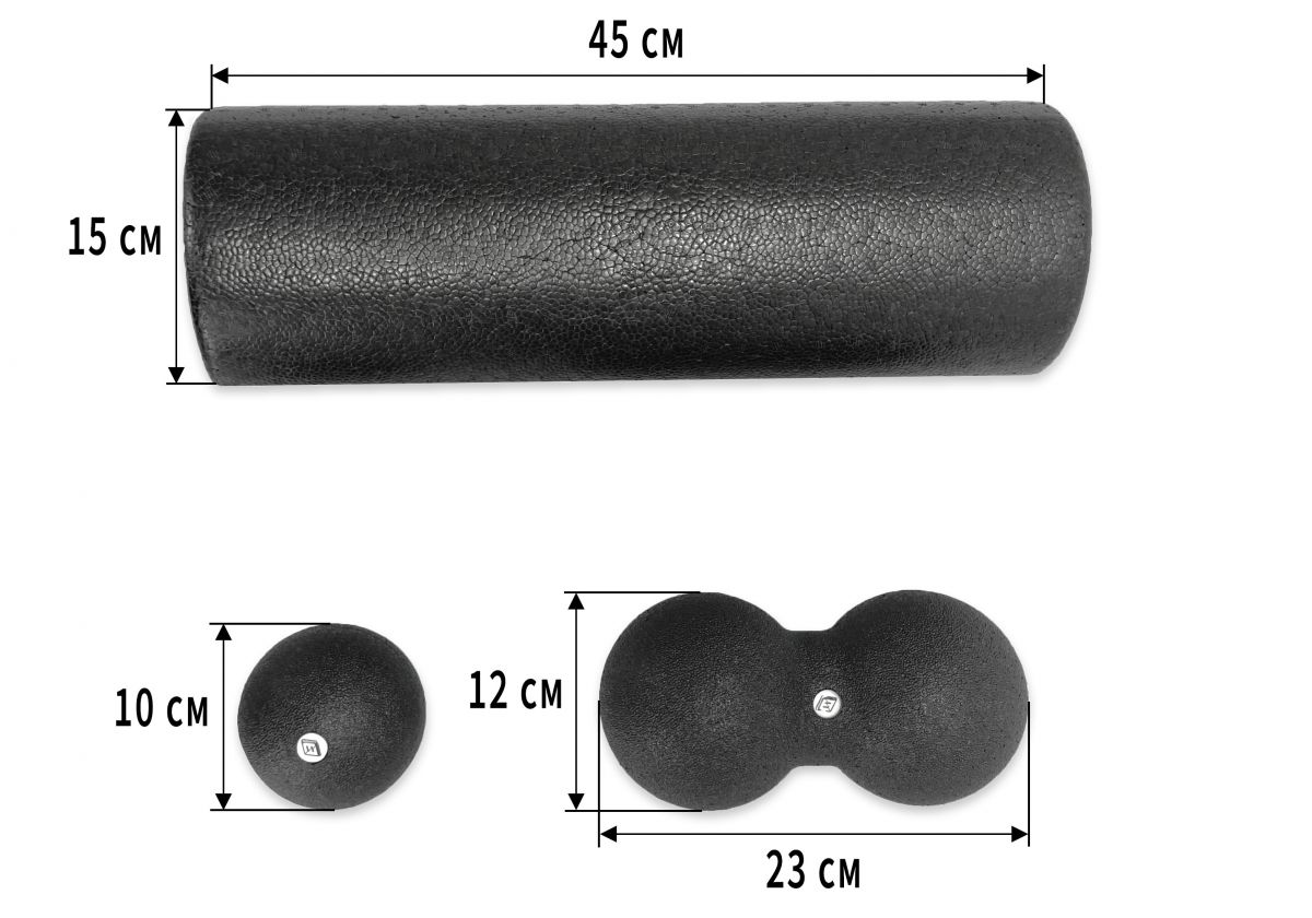 Набір для масажу EasyFit MioSet-XL (2 м'ячика+ролик)  фото 3