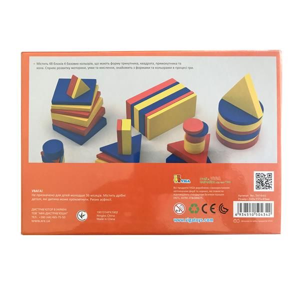 Набір для навчання Viga Toys Логічні блоки Дьєнеша  фото 3
