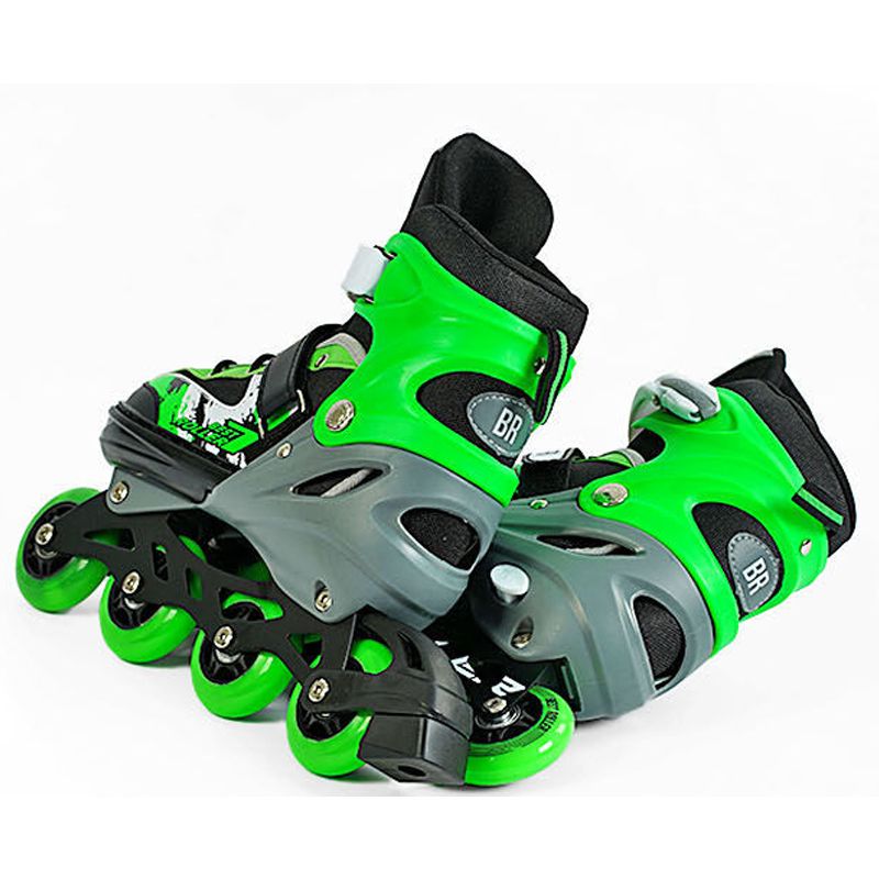 Ролики "Best Roller" розмір 34-37/ колір – ЗЕЛЕНИЙ, колеса PU, ПЕРЕДНЄ КОЛЕСО СВІТЛО, устілка 21. 5-24 см, d колес – 7 см, в сумці  фото 3