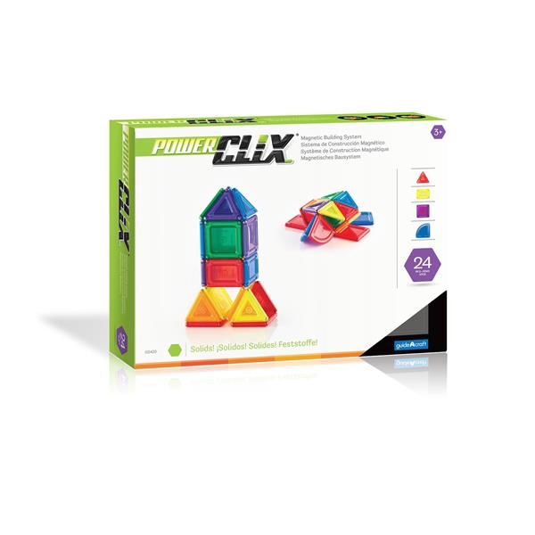 Магнітний конструктор Guidecraft PowerClix Solids, 24 деталі  фото 3
