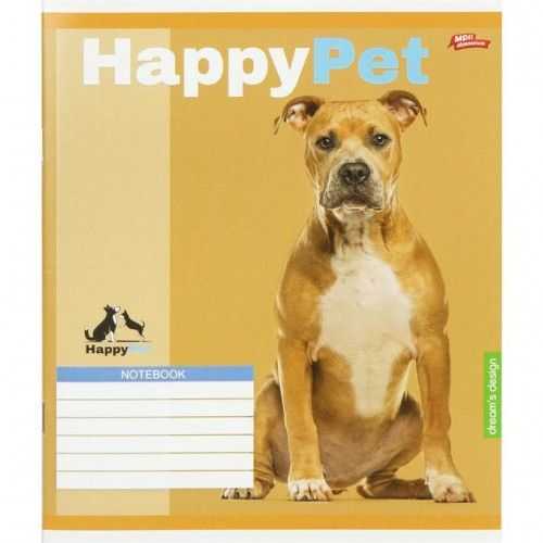 Тетрадь ЦВЕТНАЯ на 18 листов КЛЕТКА "HAPPY PET" (20 ШТ)  фото 3