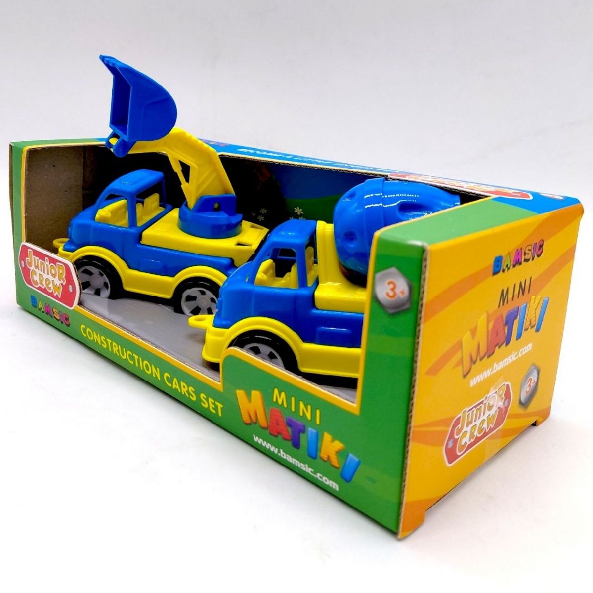 Mini Matiki коробка 2 (бетонозмішувач, екскаватор) Набір дитячий, BAMSIC (ЧОРНО-БІЛИЙ)  фото 3