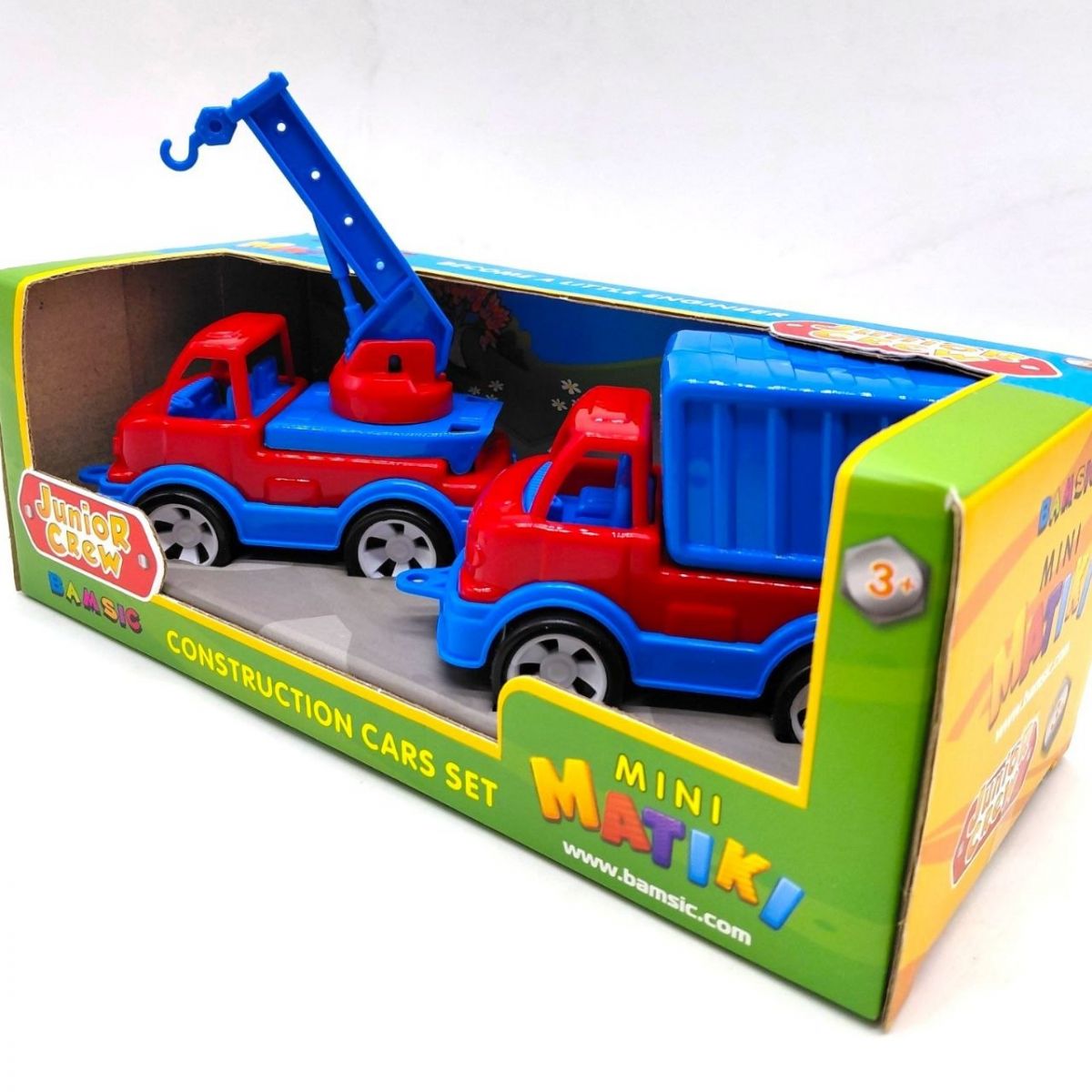 Mini Matiki коробка 2 (кран, сміттєвоз), Набір дитячий BAMSIC (ЧЕРВОНО-ЗЕЛЕНИЙ)  фото 3
