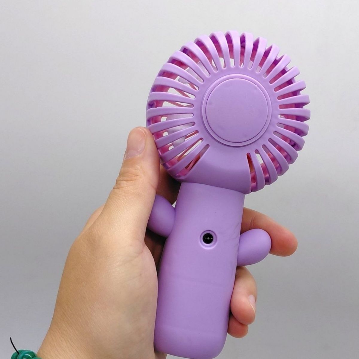 Вентилятор (вбудований акумулятор, USB кабель), ЗЕЛЕНА серединка  фото 3