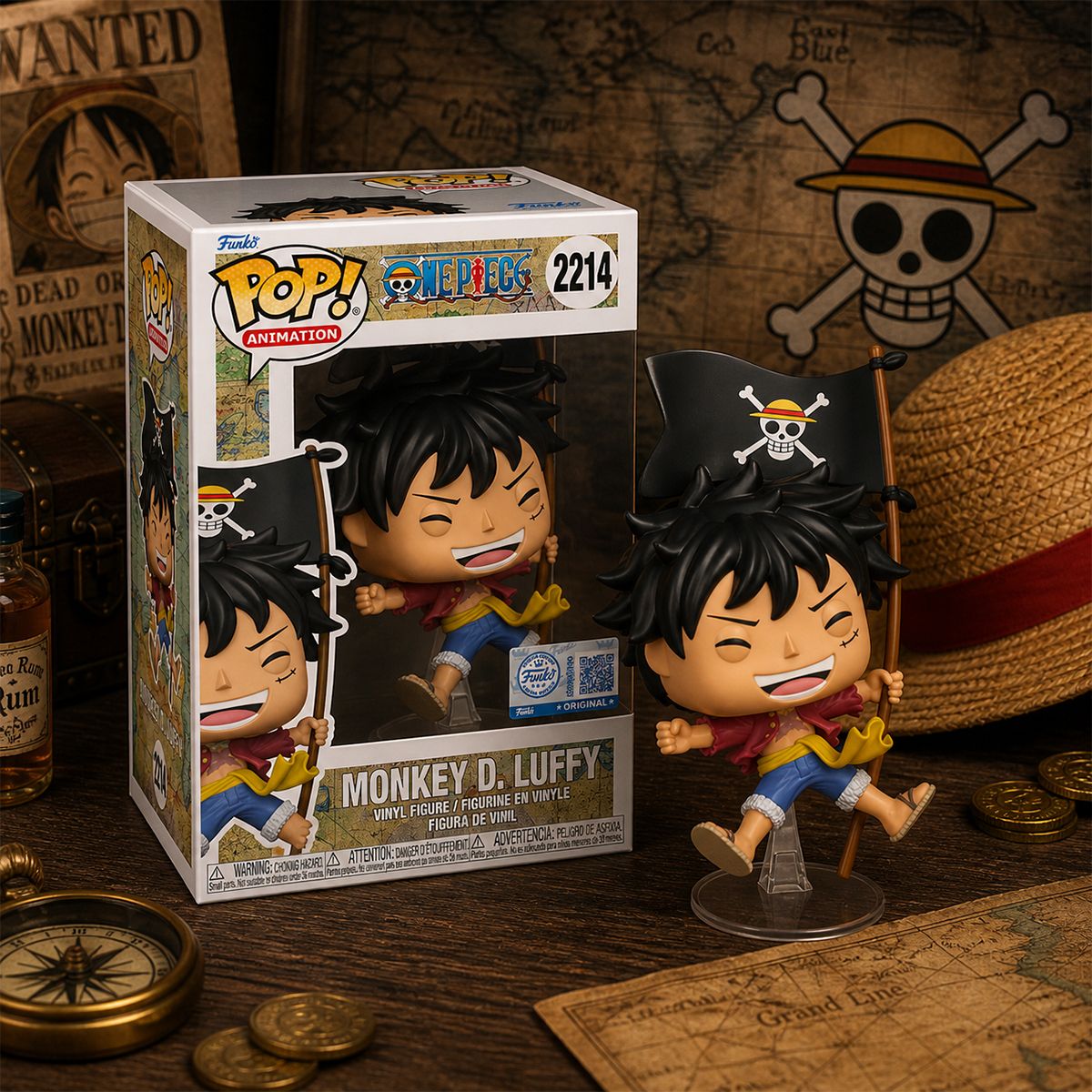 Игровая фигурка Funko POP! серии Большой куш - Луффи с флагом  фото 3