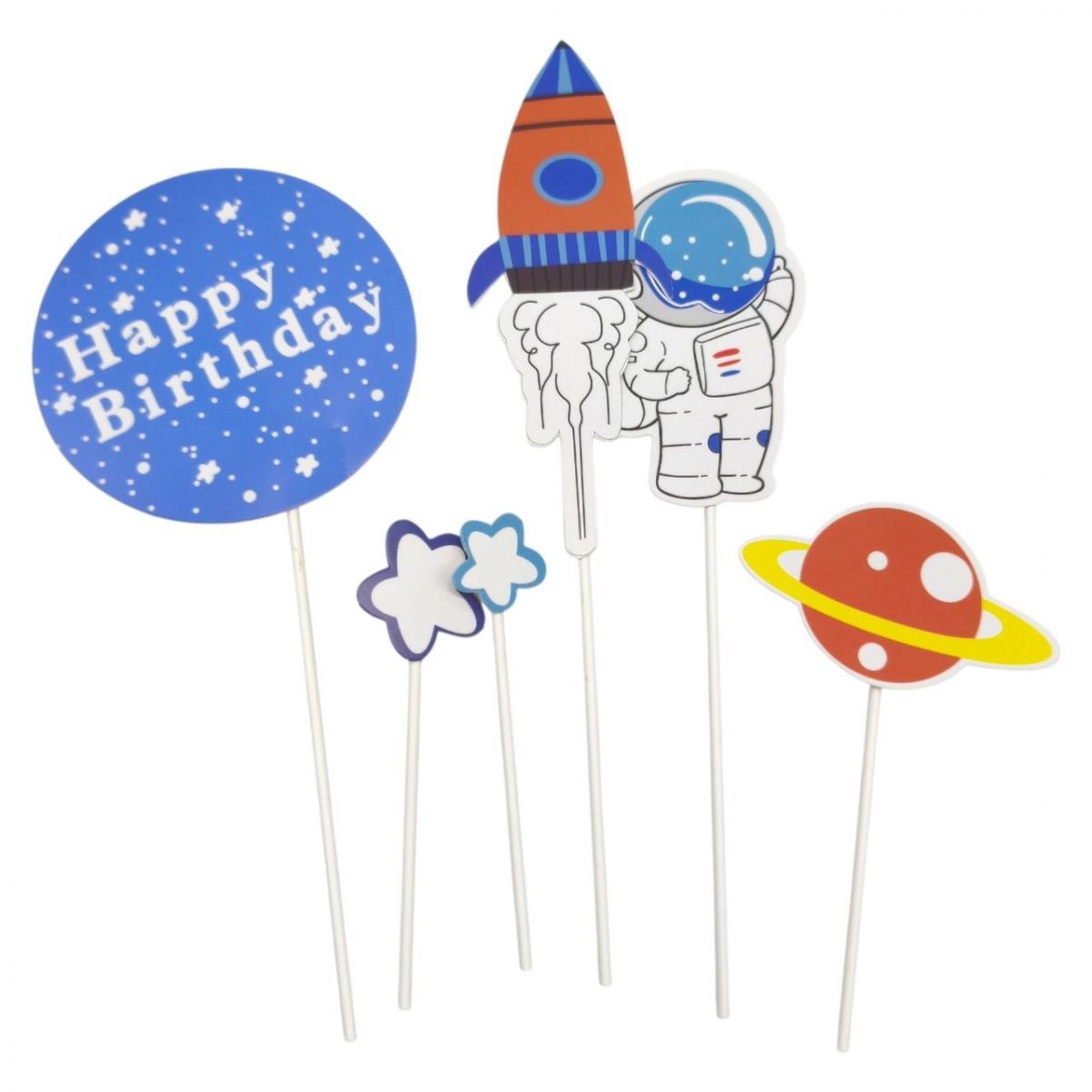Топпер на торт дитячий  "Happy Birthday" - КОСМОС  фото 3