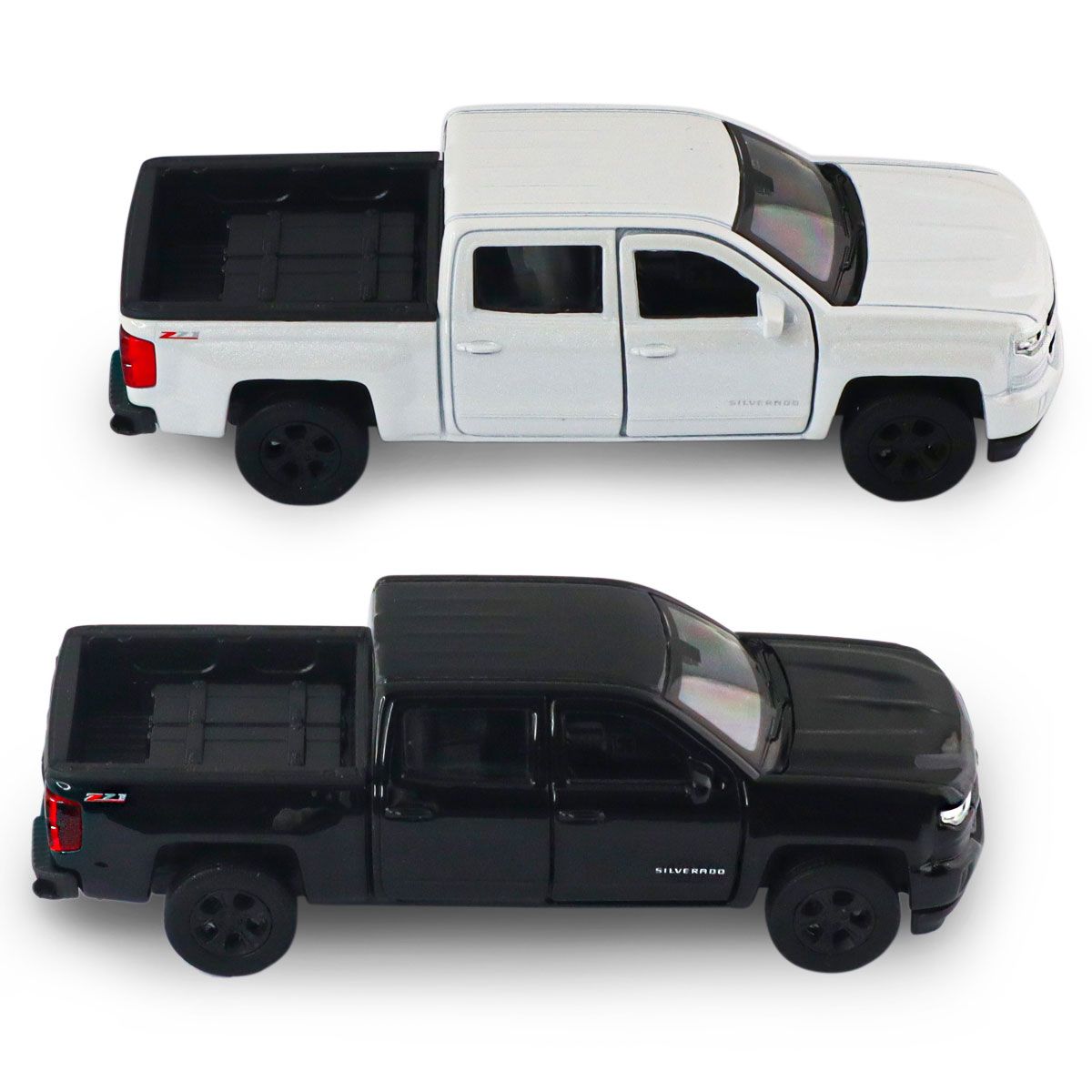 Автомодель - Chevrolet Silverado 2017 (перламутрово-белый, черный)  фото 3