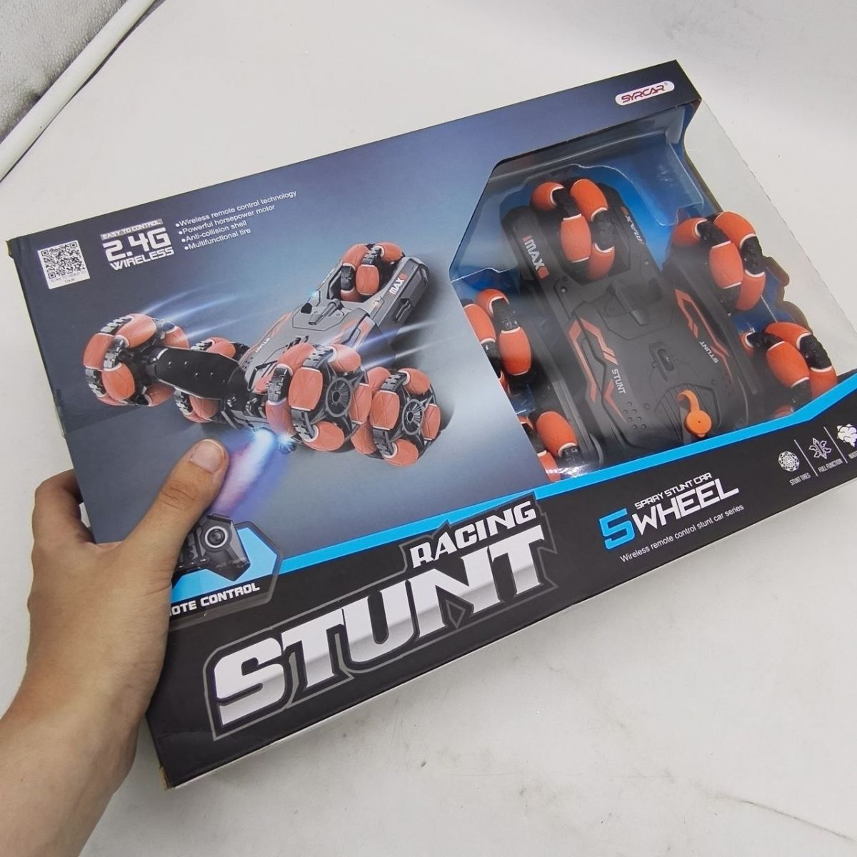 Трюкач "RACING STUNT" на радіо-керуванні, 5 коліс, акум. USB. світ. дим. дрифт. (САЛАТОВИЙ)  фото 3