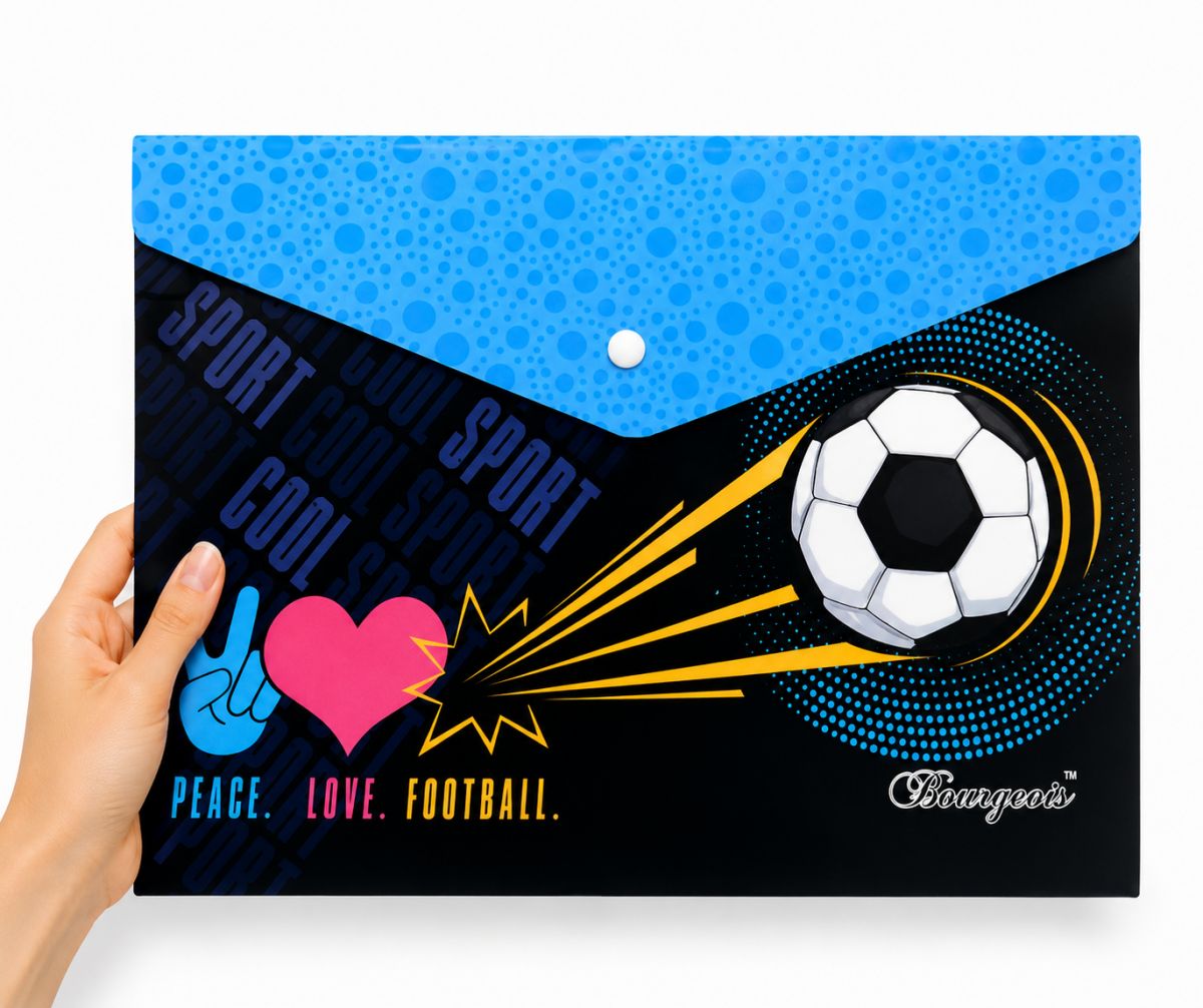 Папка з кнопкою А4+, peace. love. football  фото 3