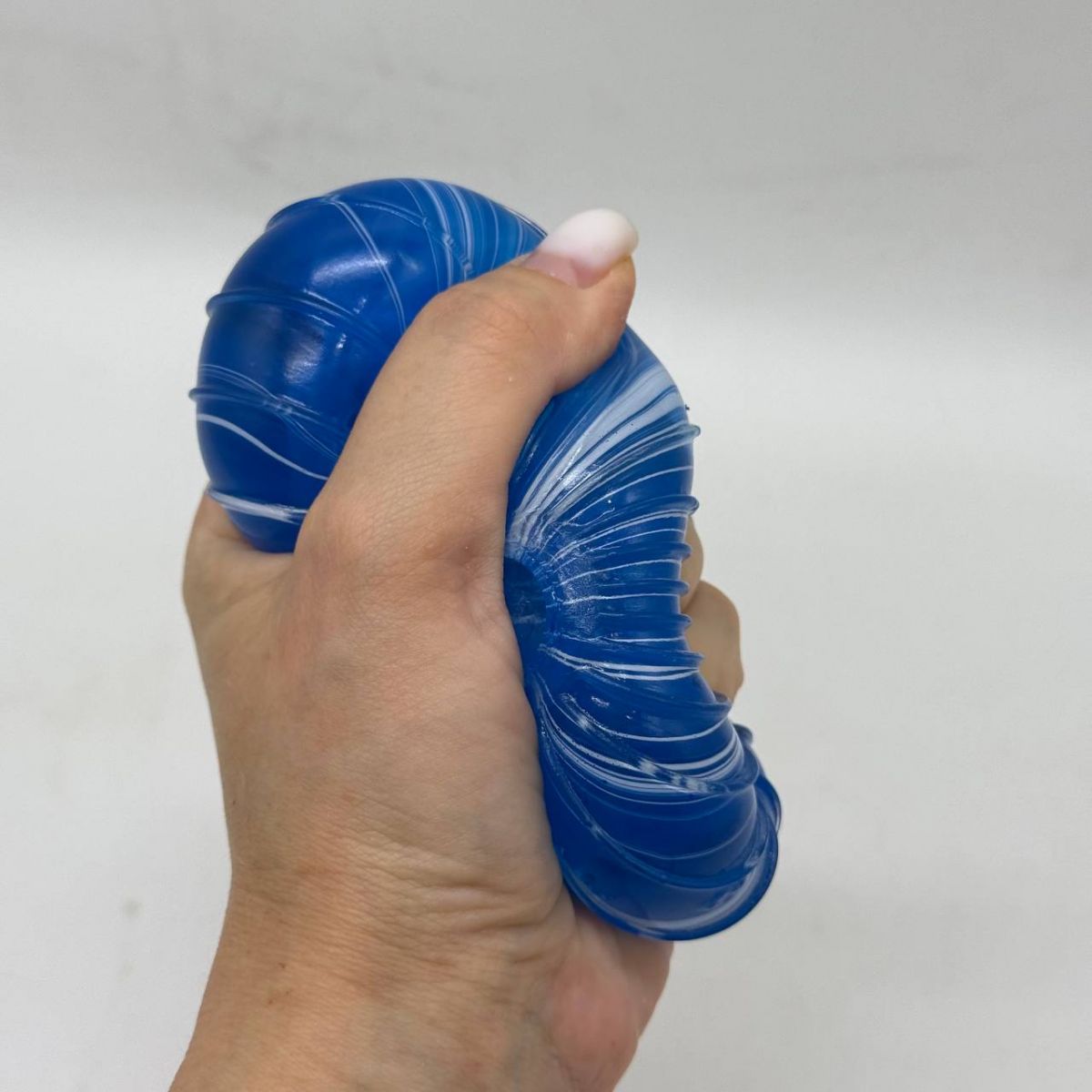 Сквіш антистресс "Куля мармурова" 6,5cm (СИНІЙ)  фото 3