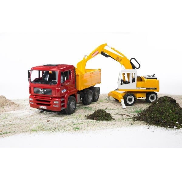 Игровой набор Bruder Cамосвал-грузовик МАN и экскаватор Liebherr 1:16 (02751)  фото 3