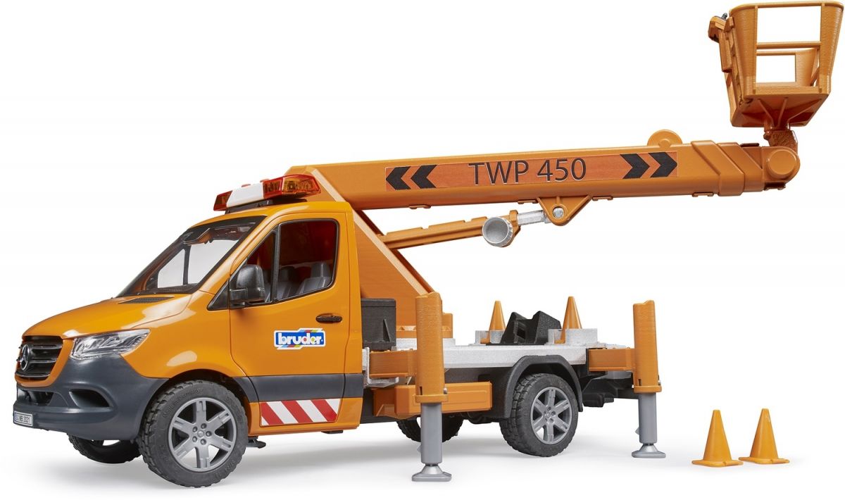 Машинка игрушечная MB Sprinter сервисной службы с телескопической корзиной  фото 3