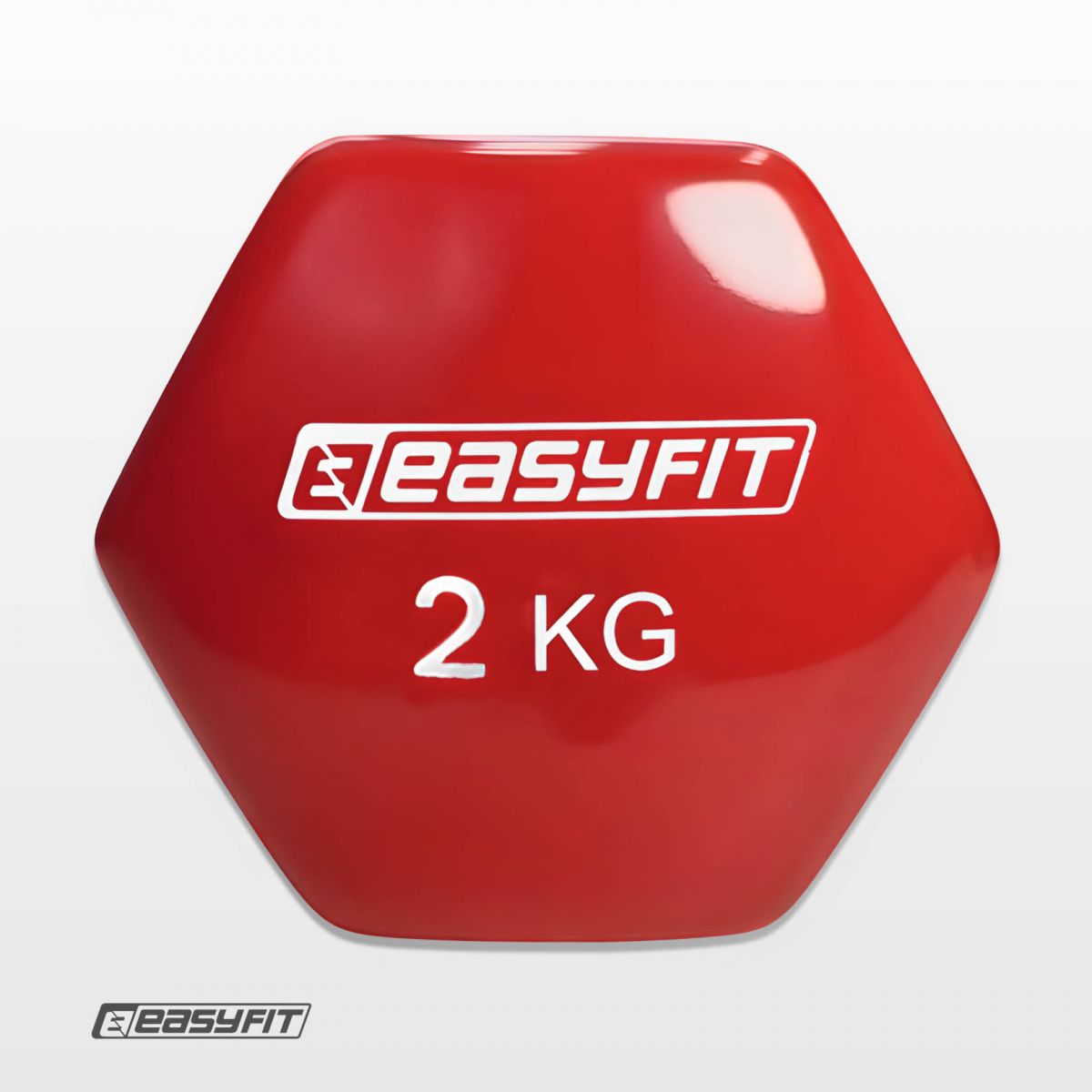 Гантель для фитнеса 2. 0 кг EasyFit с виниловым покрытием красная  фото 3