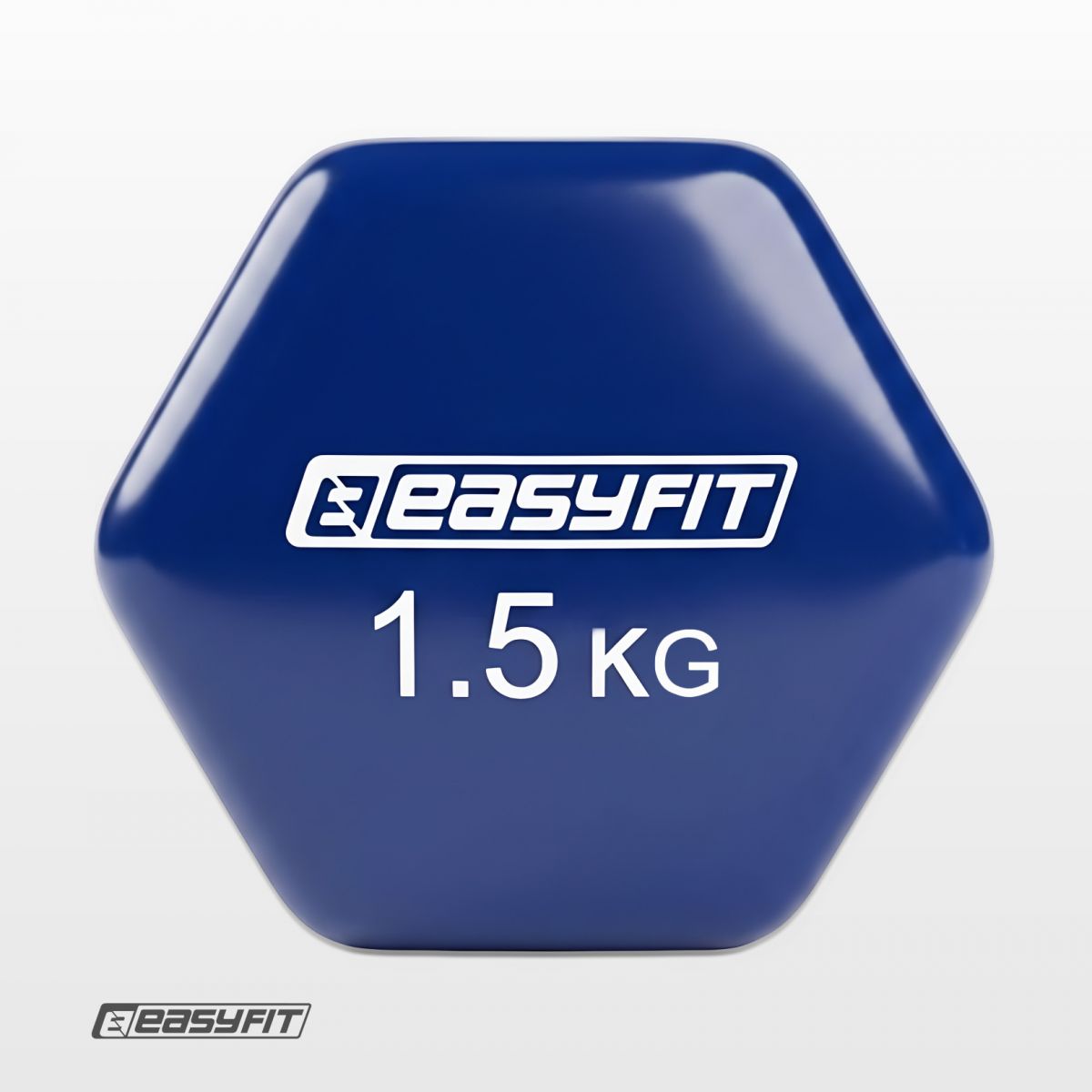 Гантель для фитнеса 1. 5 кг EasyFit с виниловым покрытием синяя  фото 3