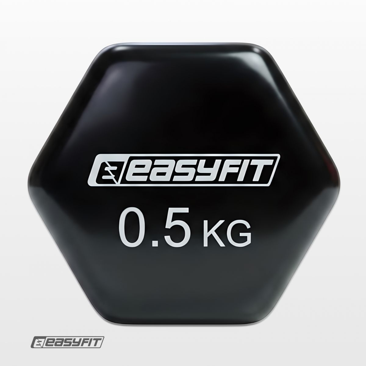 Гантель для фитнеса 0. 5 кг EasyFit с виниловым покрытием черная  фото 3