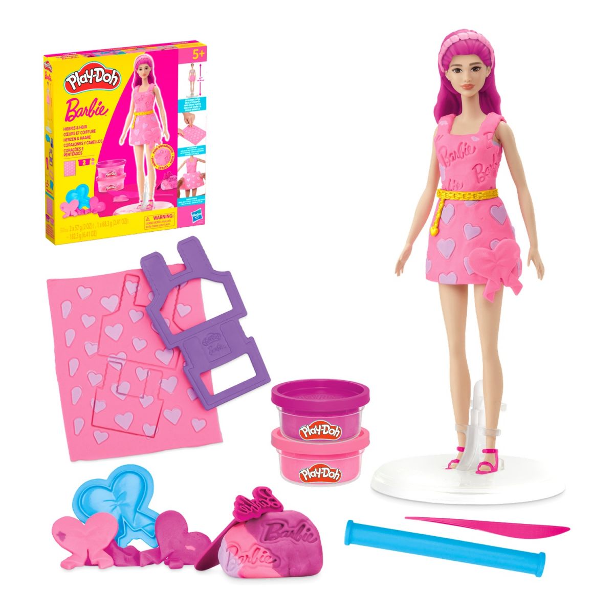 PD Набір для творчості з масою для ліплення Barbie.  Серця та волосся  фото 3