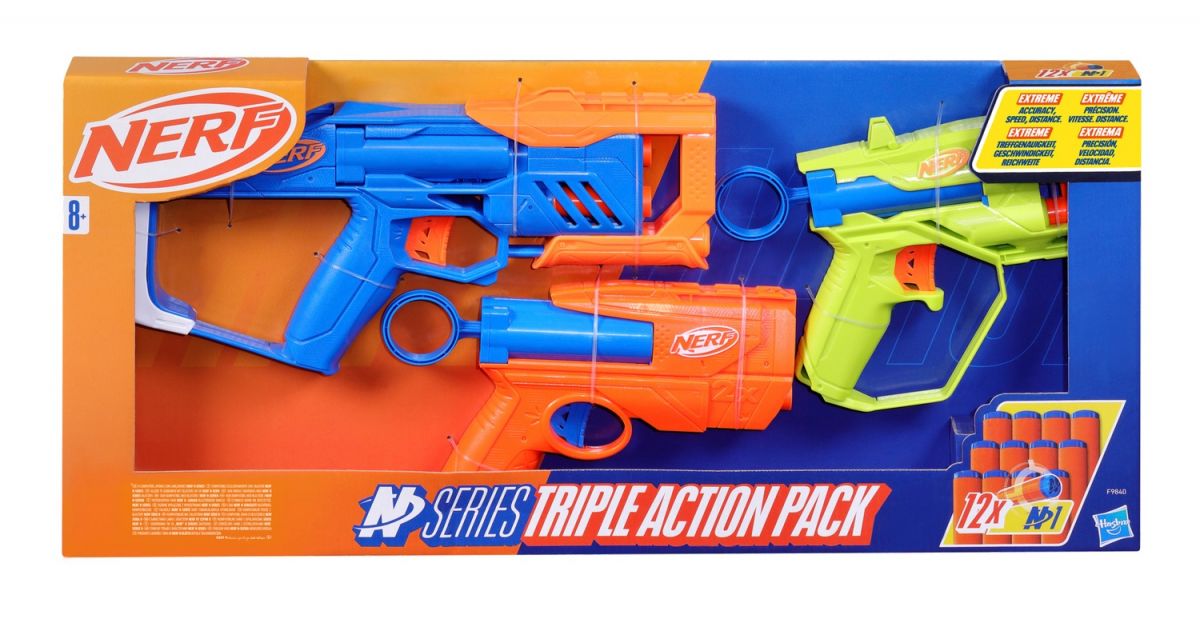 Набор из 3-х игрушечных бластеров Triple Action Pack серия Nerf N Series  фото 3