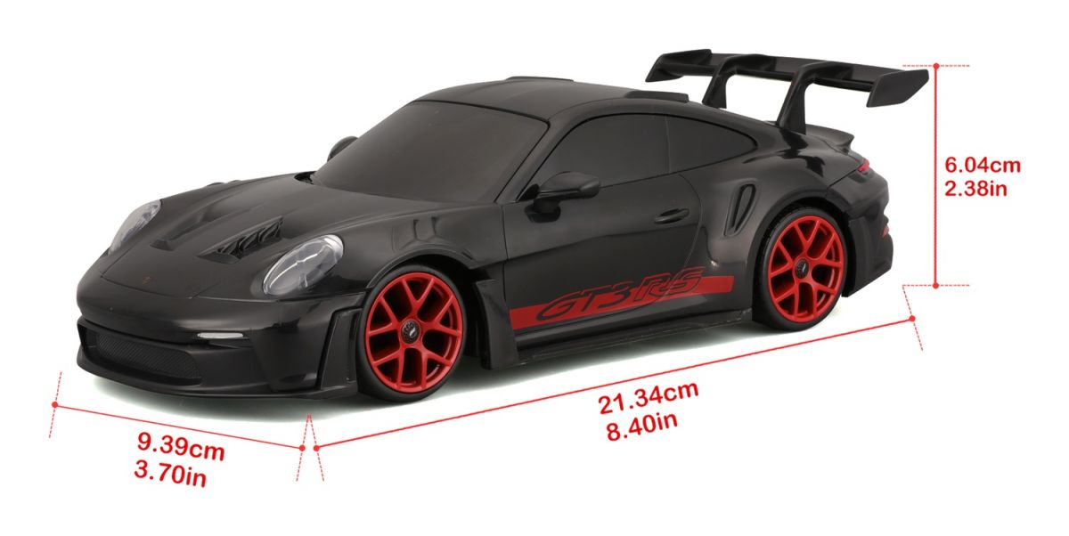 Машинка игрушечная на радиоуправлении  Porsche 911 GT3 RS, масштаб 1:24 черный  фото 3