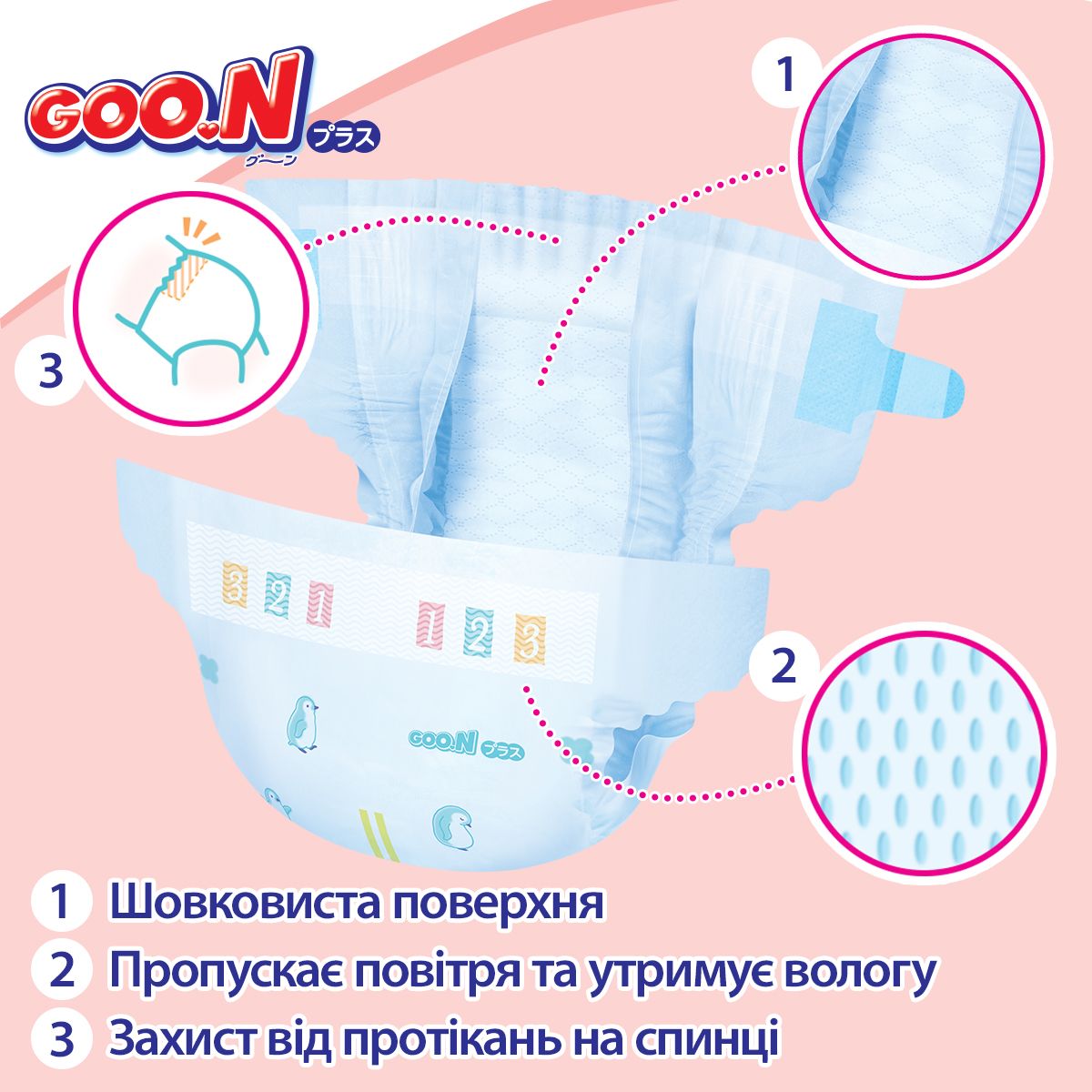 Подгузники Goo. N Plus для детей (размер 3(M), 6-11 кг, 52 шт)  фото 3