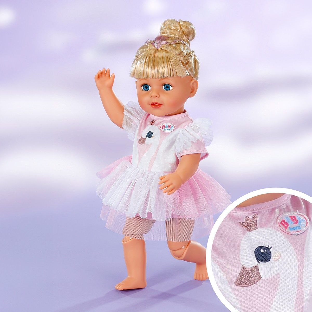 Одежда для куклы Baby Born – Платье с лебедем (43 см)  фото 3