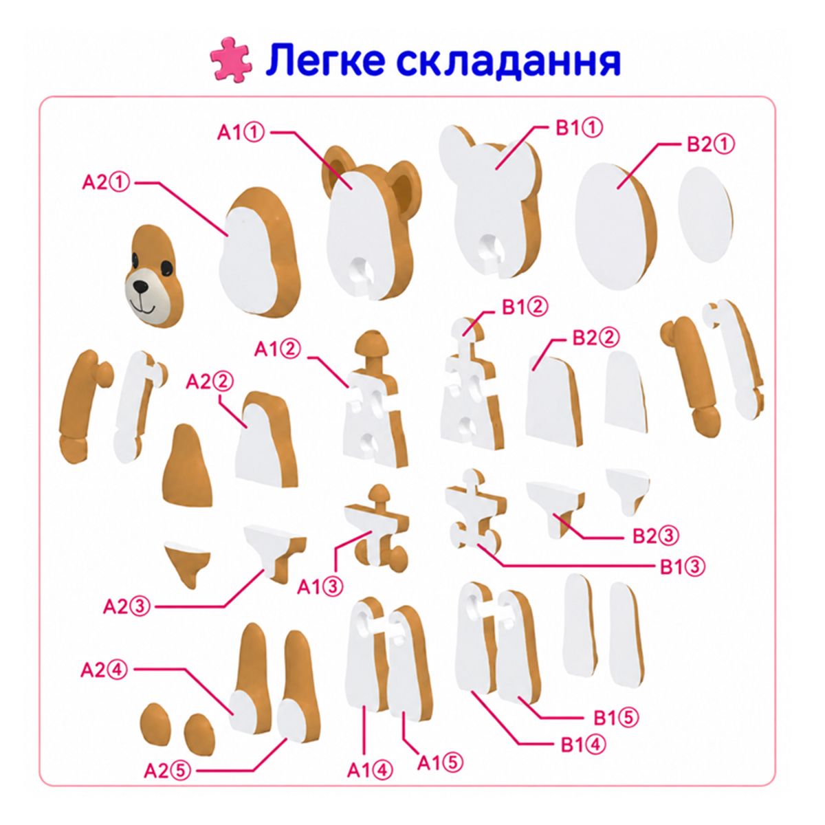 Набір 3D-стікерів-пазлів TIKI WIKІ – ТІКІ АРТ ПЕСИК БЕРНАР  фото 3
