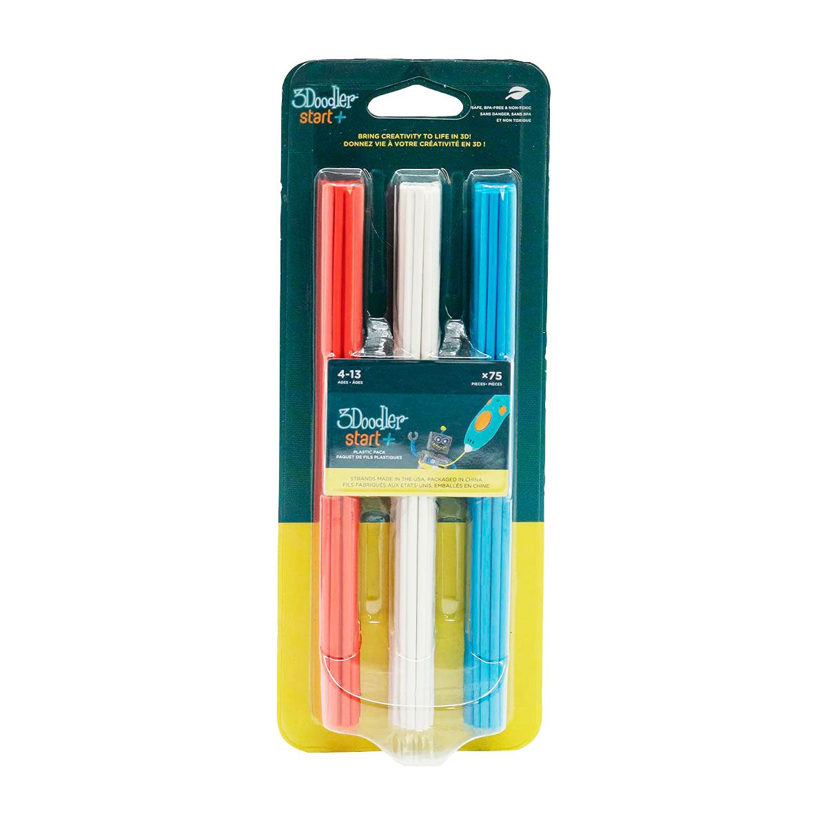 Набор стержней для 3D-ручки 3Doodler Start  - Микс (75 шт: красный, белый, синий)  фото 3