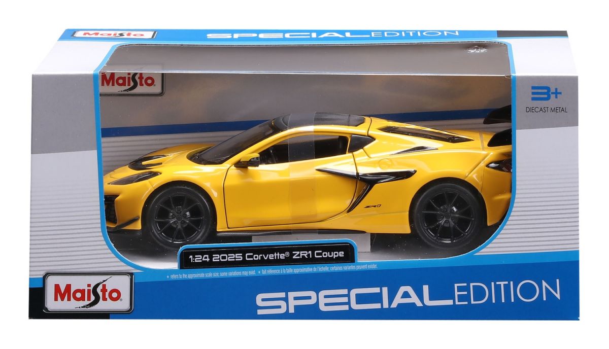 Машинка іграшкова 2025 Corvette ZR1 Coupe, масштаб 1:24 жовтий  фото 3