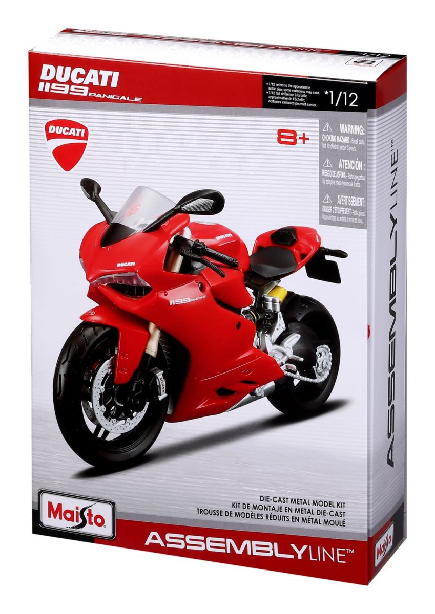 Збірна модель мотоцикла Ducati 1199 Panigale, масштаб 1:12, червоний  фото 3