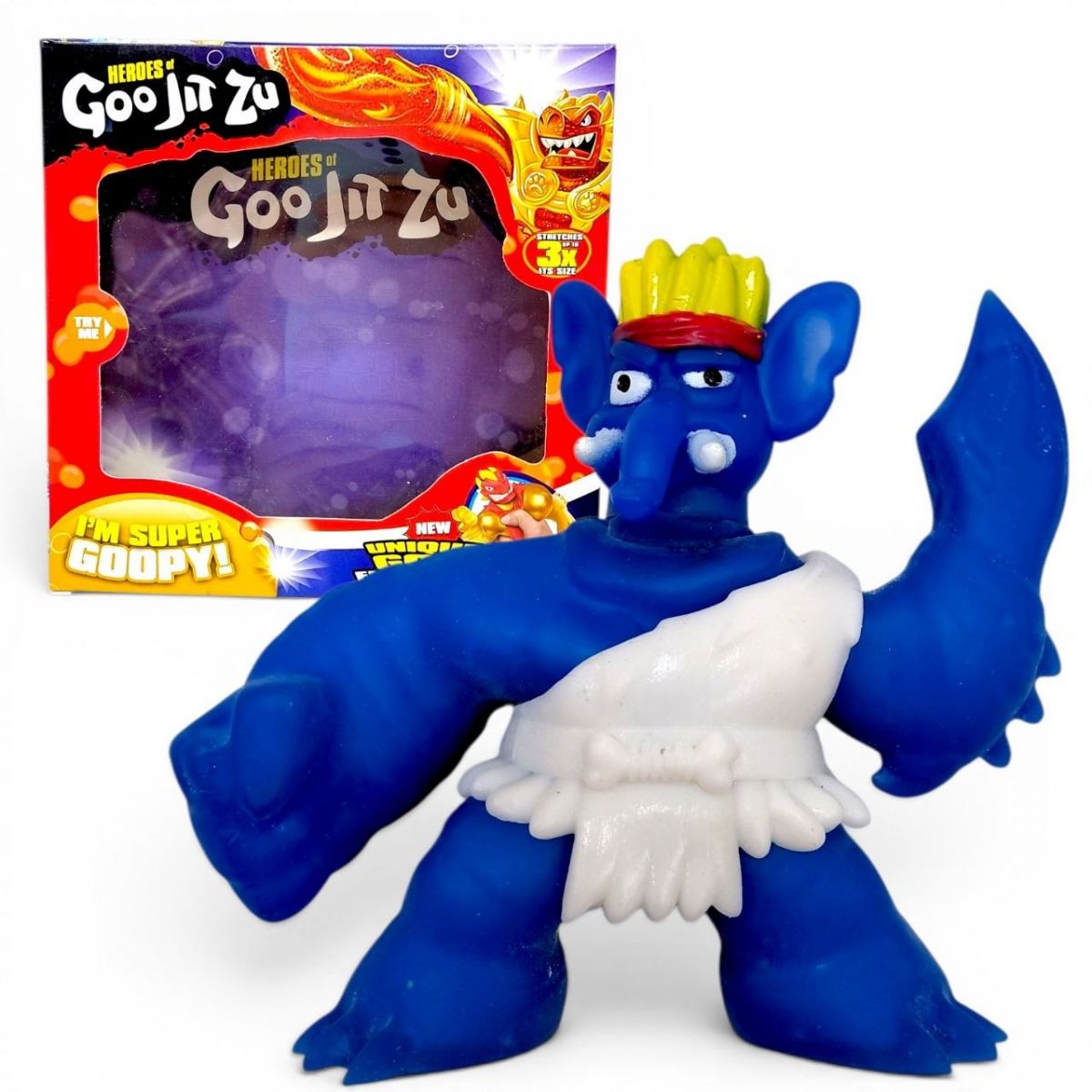Іграшка-тягучка "Heroes of Goo Jit Zu" СЛОН (СИНІЙ)  фото 1