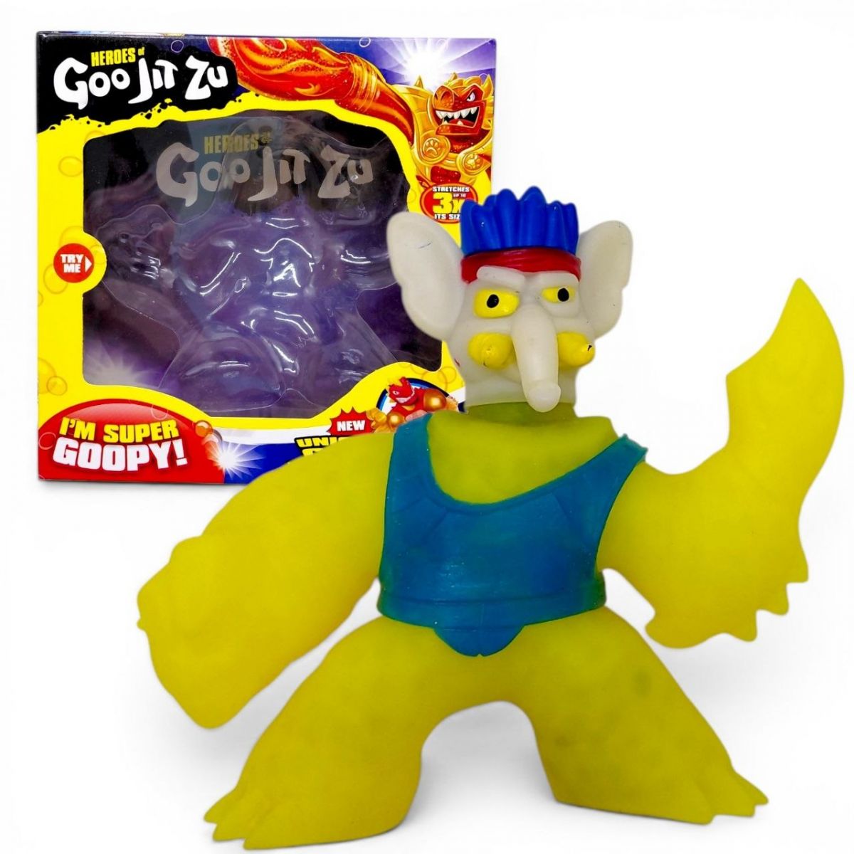 Іграшка-тягучка "Heroes of Goo Jit Zu" СЛОН (ЖОВТИЙ)  фото 1