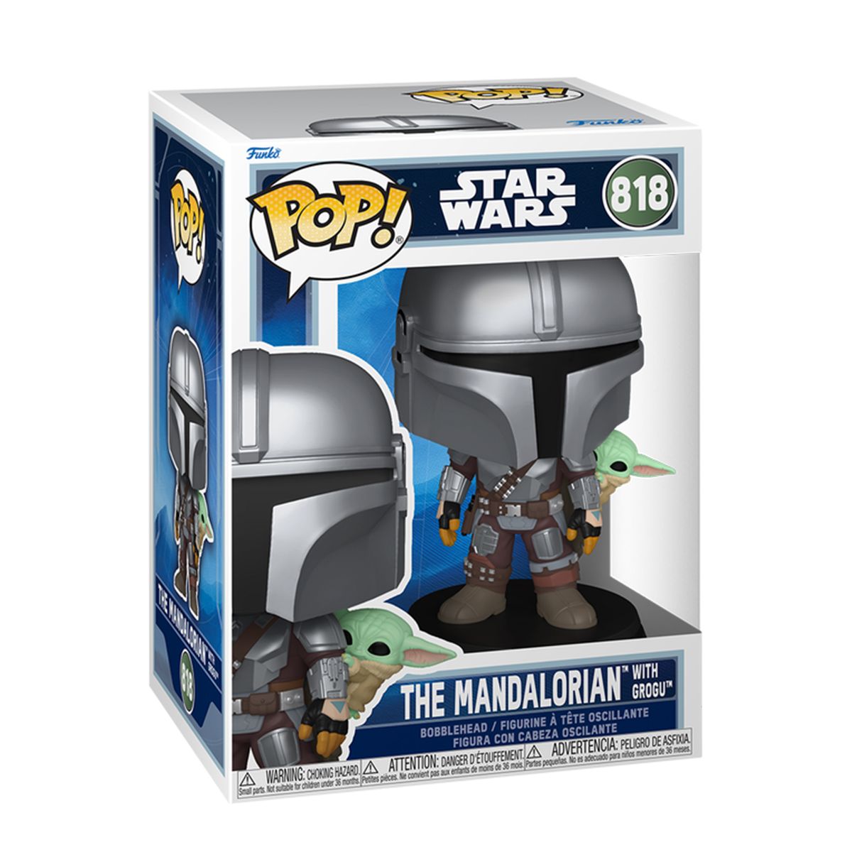 Игровая фигурка Funko POP! серии Мандалорец - Мандалорец с Грогу на спине  фото 1