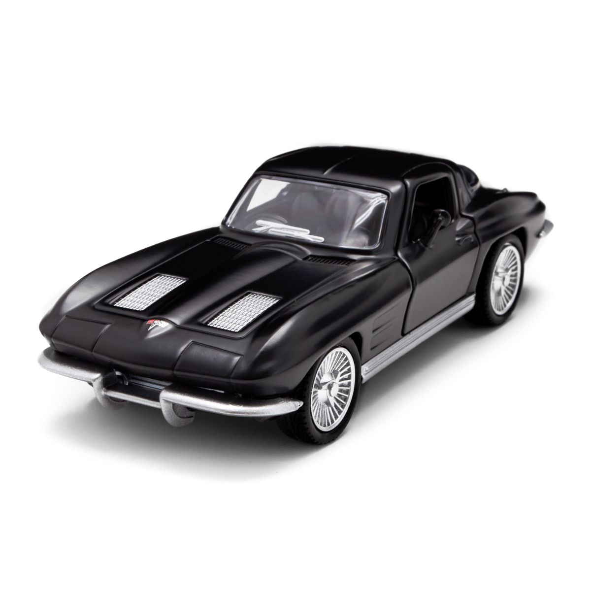 Автомодель - CHEVROLET CORVETTE SPLIT WINDOW 1963 (матовий чорний)  фото 1