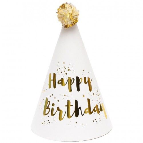 Ковпак дитячий Happy birthday (БІЛИЙ)  фото 1