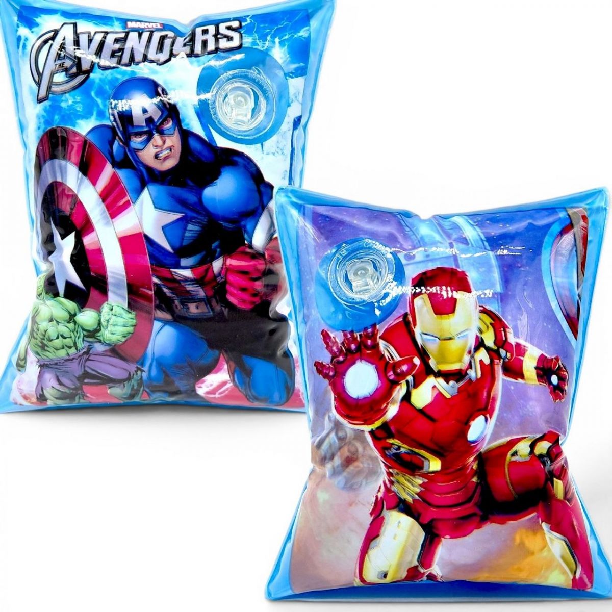 Детские нарукавники для плавания "Мстители / The Avengers" 15 см (ГОЛУБОЙ), 3-6 лет  фото 1