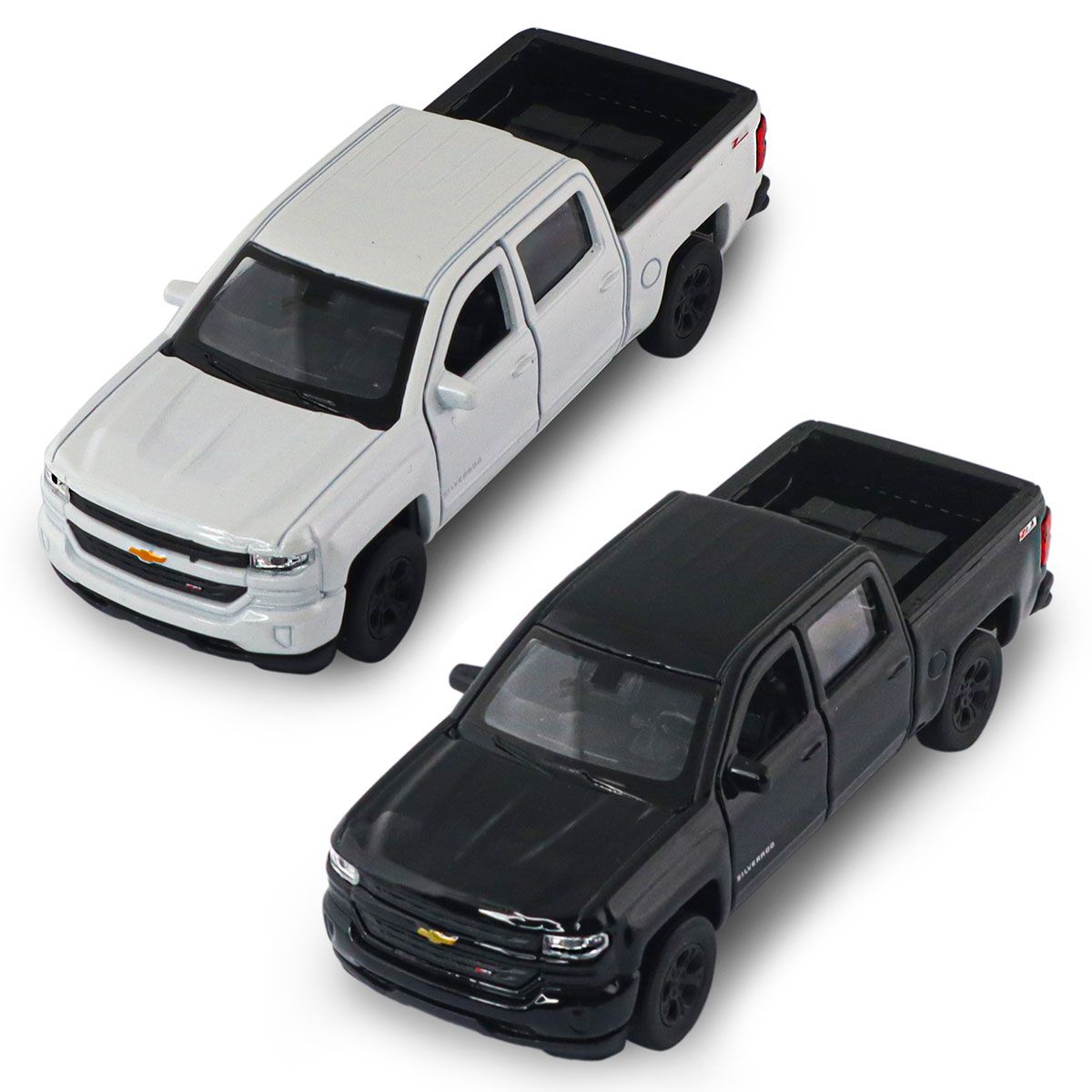 Автомодель - Chevrolet Silverado 2017 (перламутрово-белый, черный)  фото 1