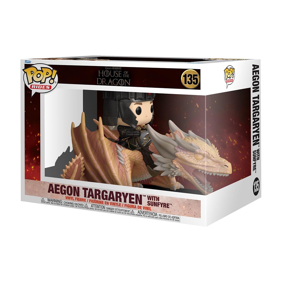 Игровая фигурка Funko POP! Rides серии Дом Дракона S4 - Эйгон Таргариен и Солнечный Огонь  фото 1