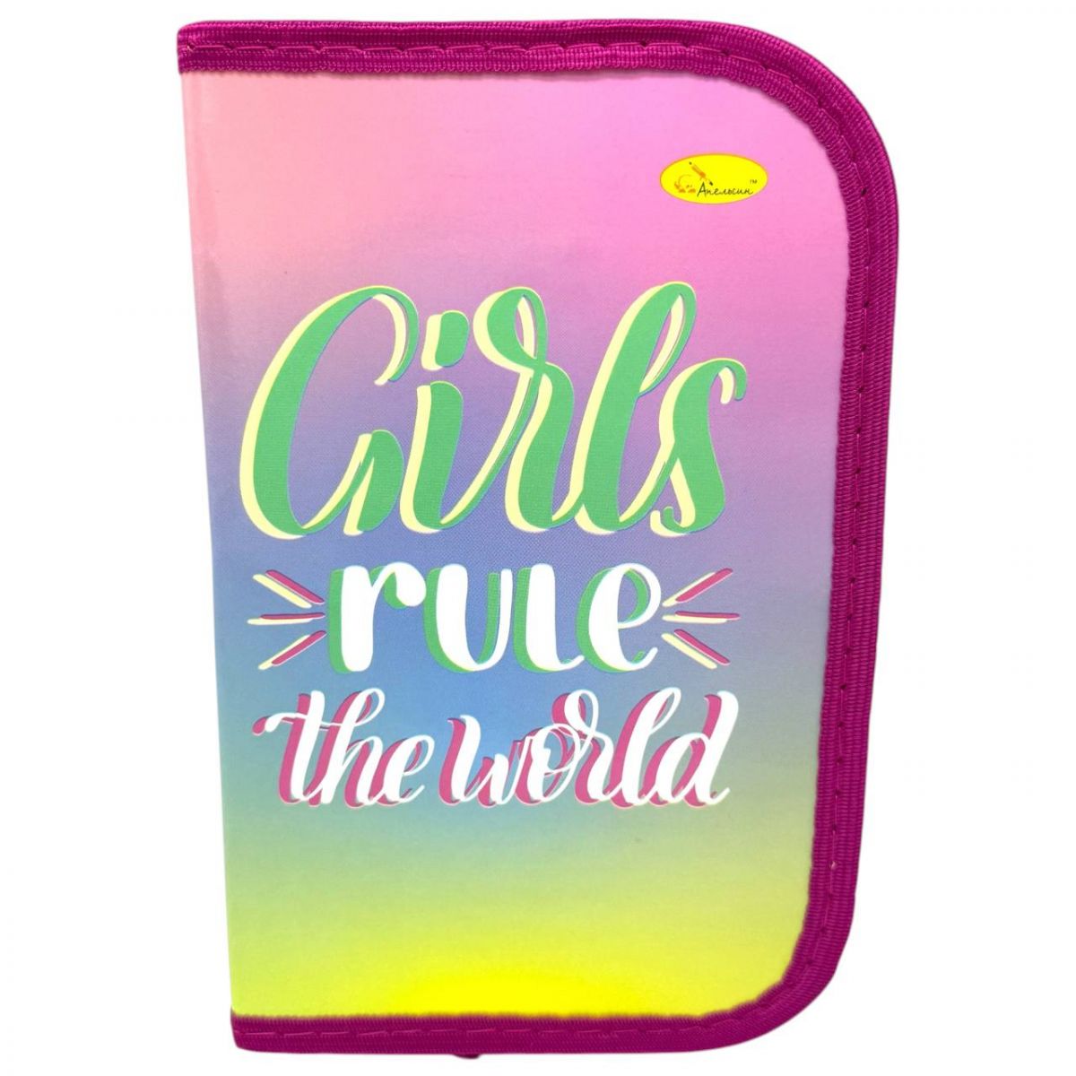 Пенал ламінований "Girls rule" на змійці 1 відділення 19*13 см  фото 1