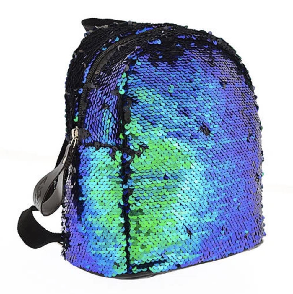 Рюкзак молодежный "Yes" с пайетками "Green Sequins"  фото 1