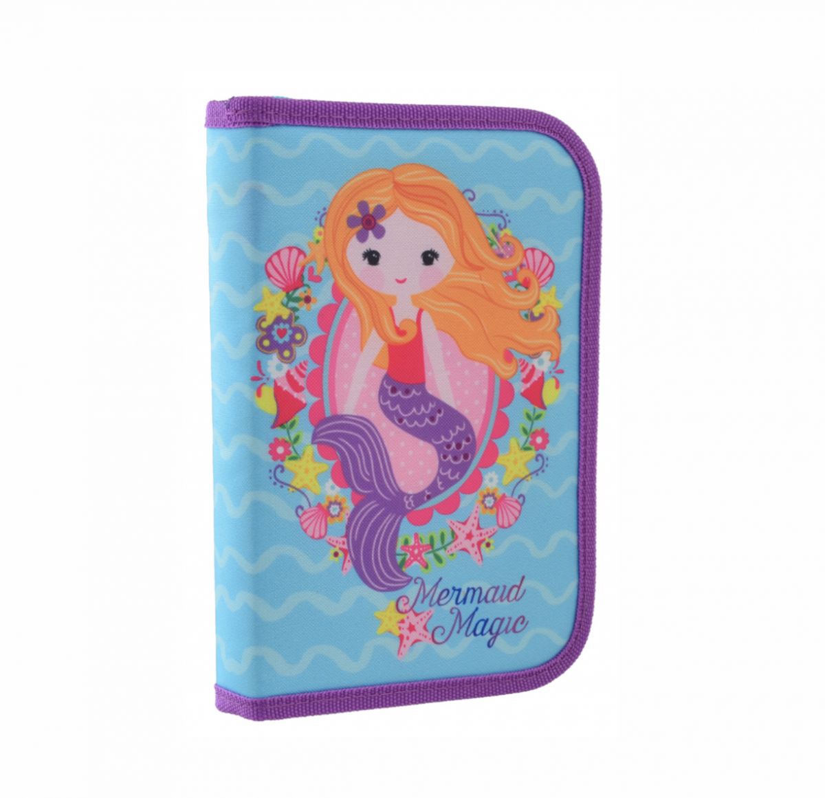 Пенал шкільний твердий "Smart" одинарний з клапаном "Mermaid"  фото 1