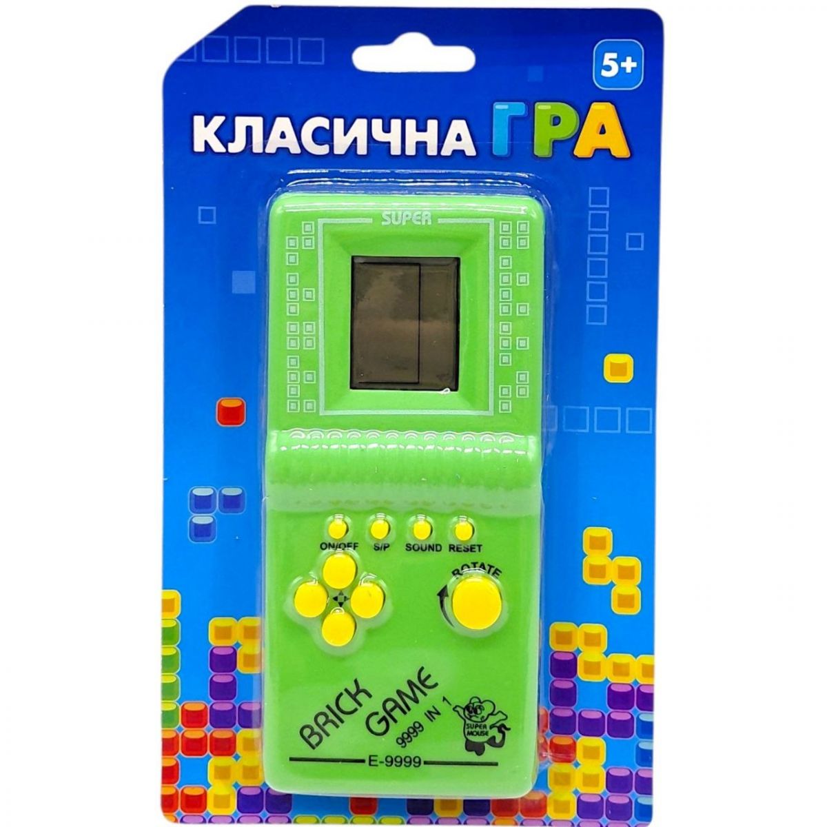 Электронная игра "Тетрис" 6,5*2*14,5 см (зеленый)  фото 1