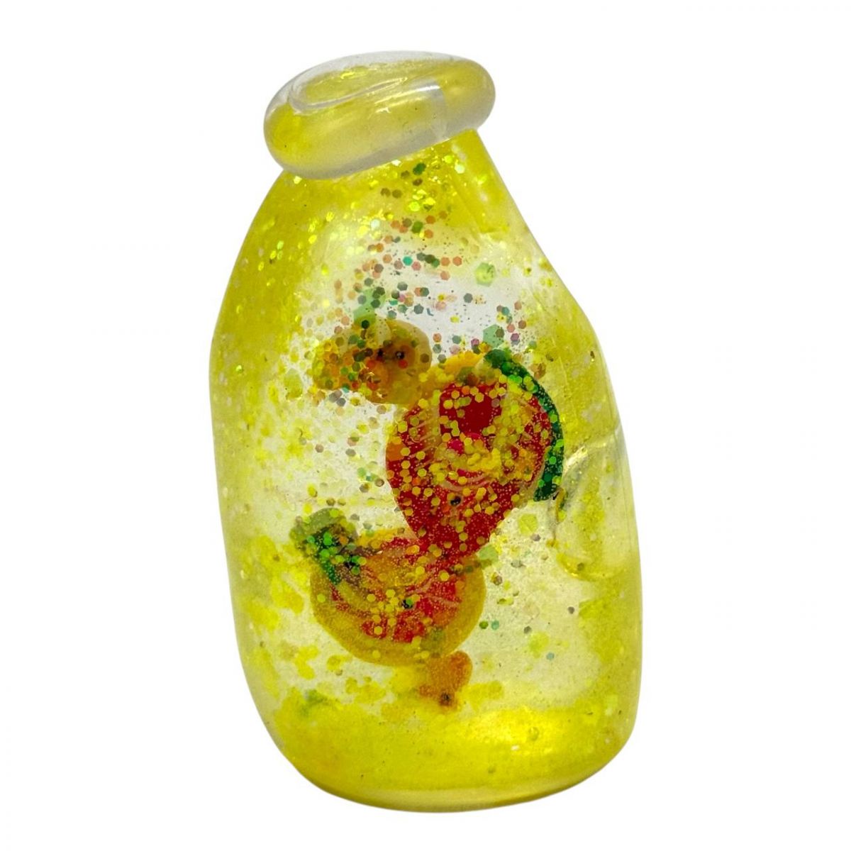 Сквиш антистресс "Бутылка с фруктами" 8cm (желтый)  фото 1