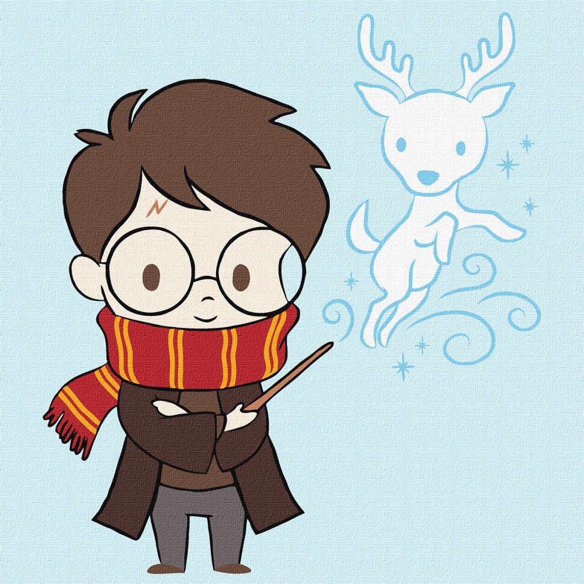 Набір для розпису по номерах для дітей WB "Harry Potter: Милий Патронус" 25х25см  фото 1