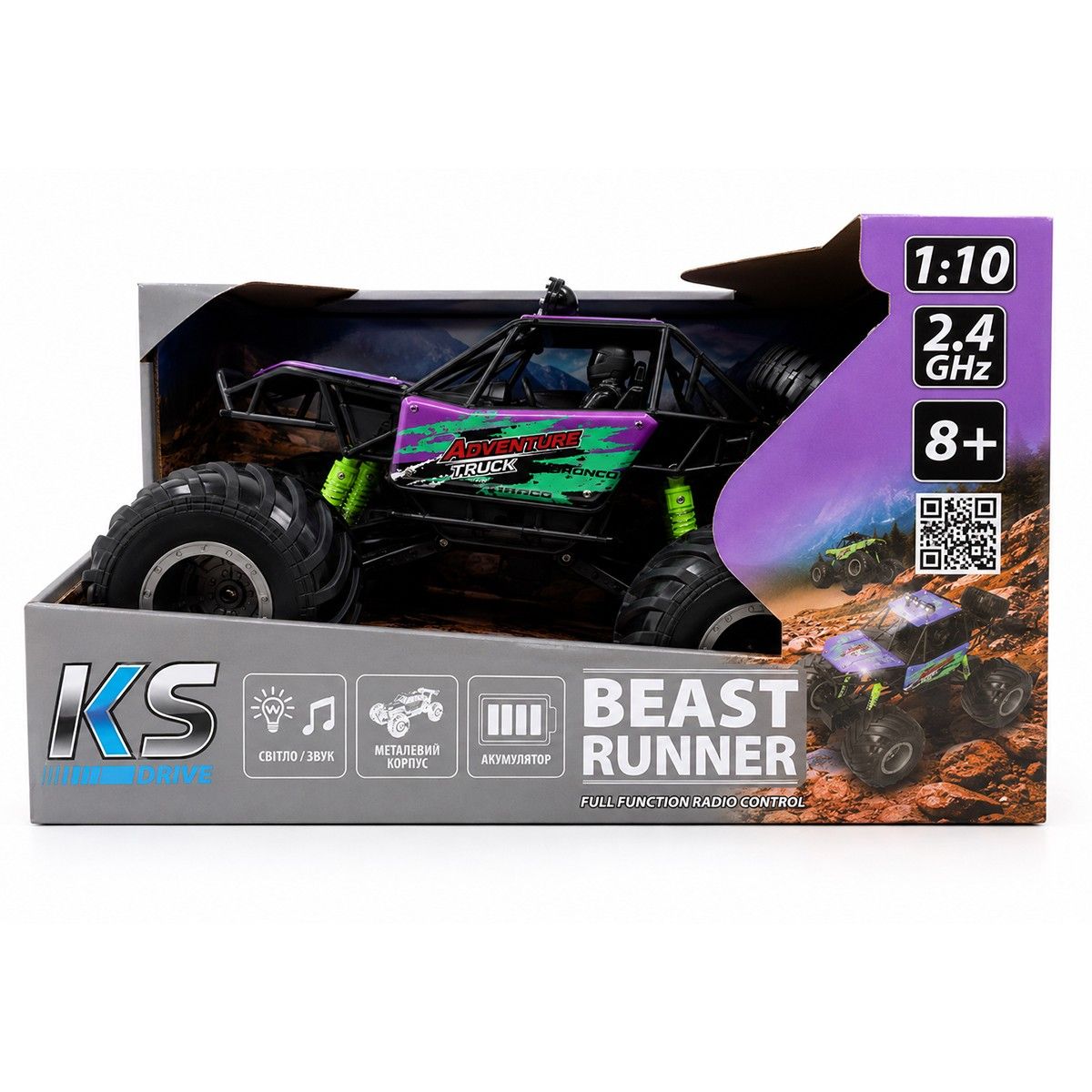 Автомобиль KS Drive на р/у - Beast Runner (2. 4 GHz, аккум.  7. 4 V, сиреневый)  фото 1