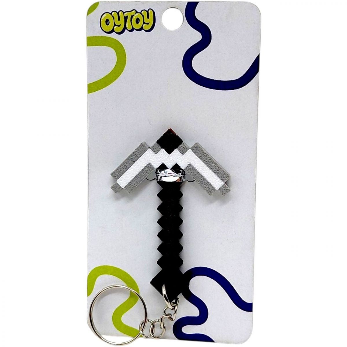 Брелок (3D друк) Minecraft Pickaxe Tool / Кайло Keychain, Залізний  фото 1